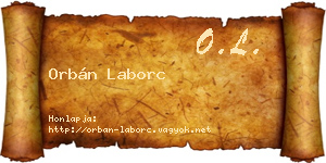 Orbán Laborc névjegykártya
